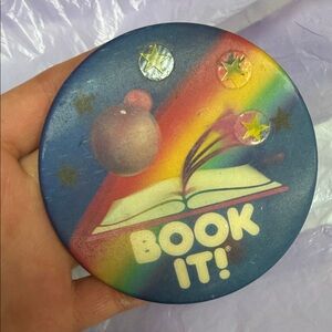 1990 Vintage Colorful Book It! Button